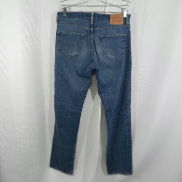 LEVI'S! STRAUSS BLUE DENIM CLASSIC 511 STRAIGHT LEG JEANS, DISTRESSED! SZ 34X34 - Picture 7 of 11